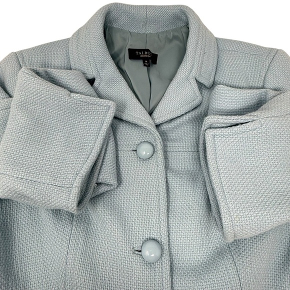 Talbots Women’s Powder Blue Chunky Button Blazer Jacket Size 14 Retro Classic - Picture 12 of 16
